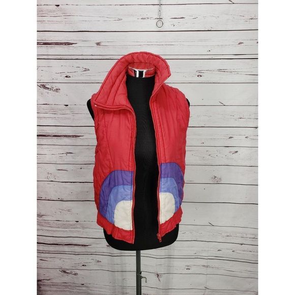 A Creation by Cloud 9 1980s stripe puffer vest size small - Picture 12 of 13